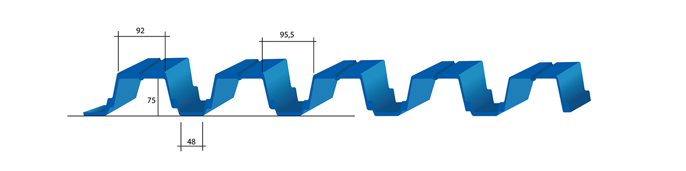 Геометрия профнастила H75